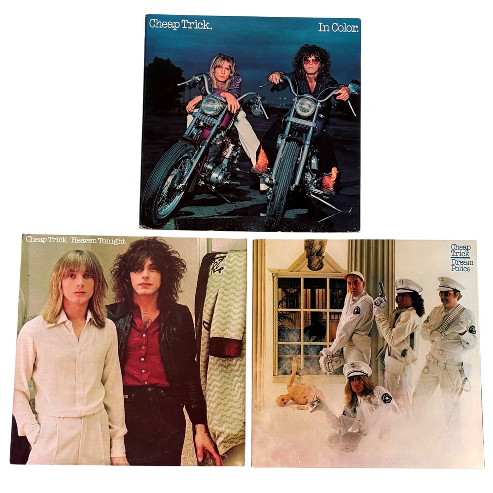 Cheap Trick 3 Vinyl LP Lot In Color Heaven Tonight Dream Police Epic Records